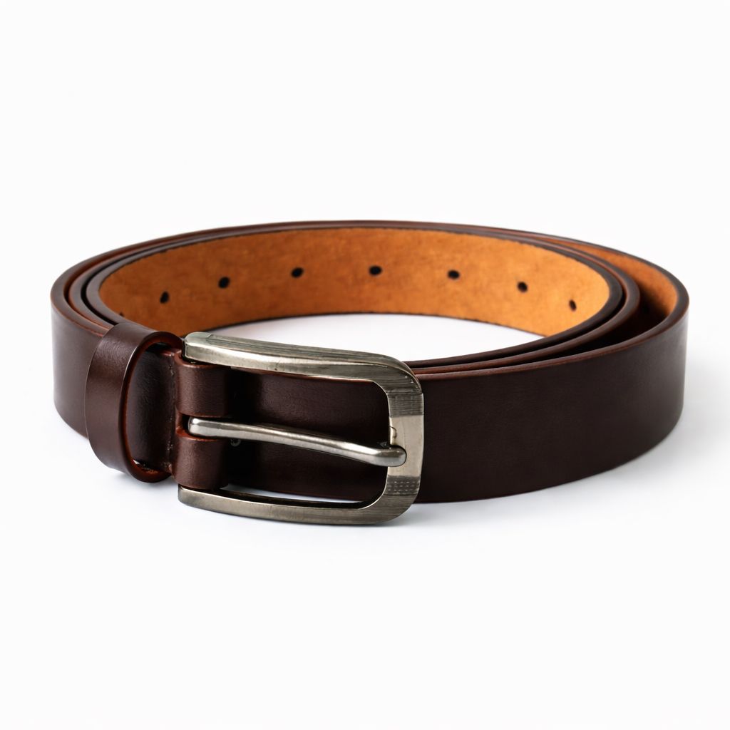 Premium Leather Belt for Men (Brown) – Durable Buckle | Classic Formal & Casual Wear