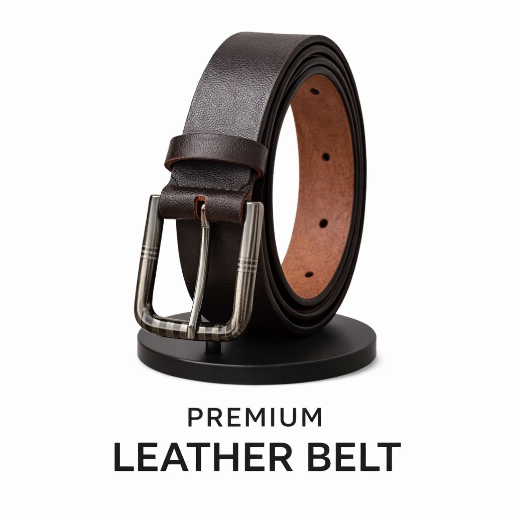 Premium Leather Black  Belt For Man | Durable Buckle | Classic Formal & Casual Wear
