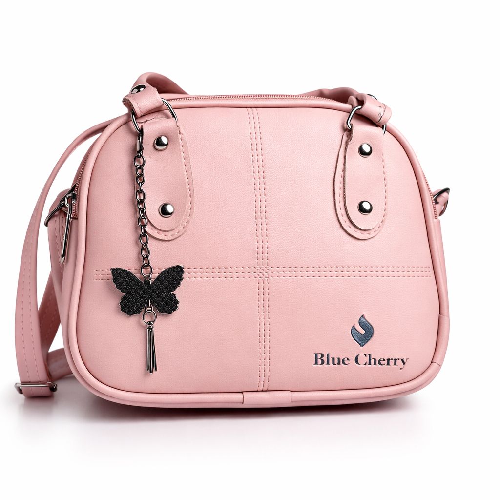Blue Cherry Premium Leather Handbag for Women | Stylish Crossbody Sling Bag