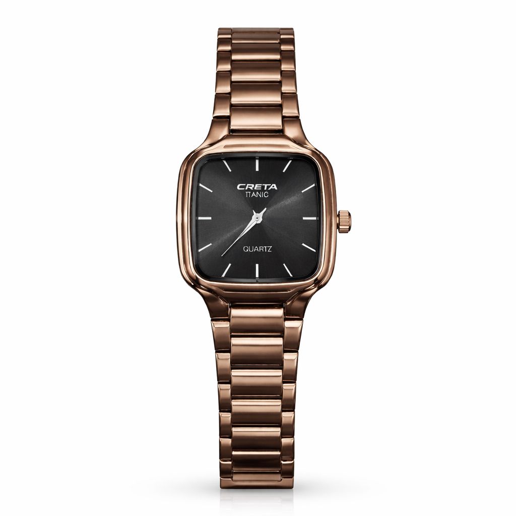 Quartz Analog Watch for Men – Rose Gold Stainless Steel Strap | Stylish Square Dial Premium Wrist Watch for Men